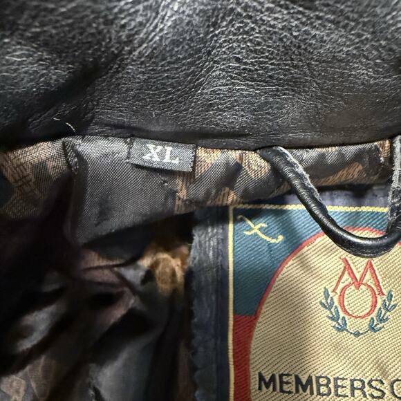 Vtg Members Only Genuine Leather Jacket Men XL Brown Moto Bomber Full Zip EUC - Picture 7 of 15